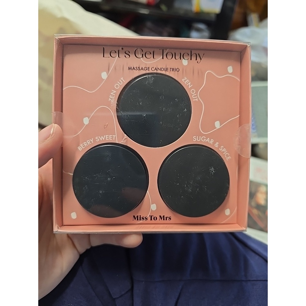 Miss to Mrs Let's Get Touchy Massage Candle Trio Set New in Box